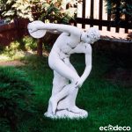 Sportiv cu discul statueta din beton 93cm