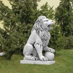 Leu mare decorativ din ciment alb dreapta ECO203011